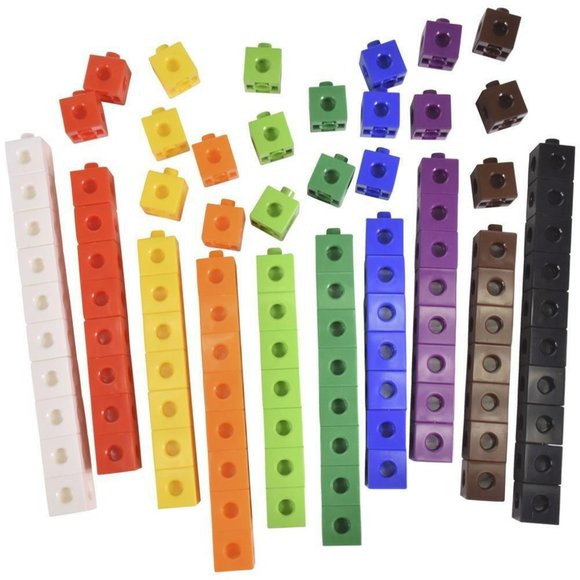 100 Counting Block Math Manipulatives Linking Cubes.  Homeschool or classroom. - Picture 1 of 2